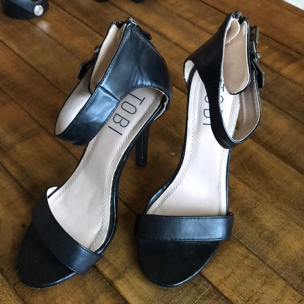 Tobi Black Ankle Strap Heel